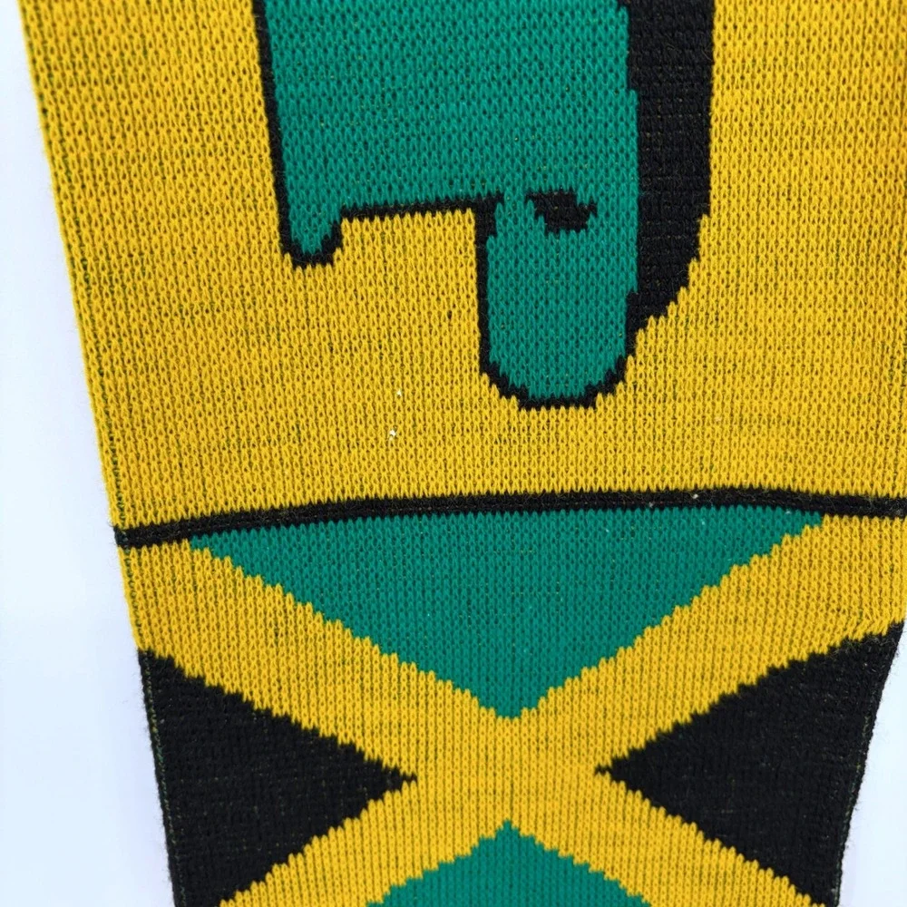Jamaica Soccer‎ Scarf Yellow Green National Team Futbol Fringe 52 Inches